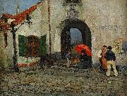 Hugo Birger Utanfor hamnfogdekontoret oil painting picture wholesale